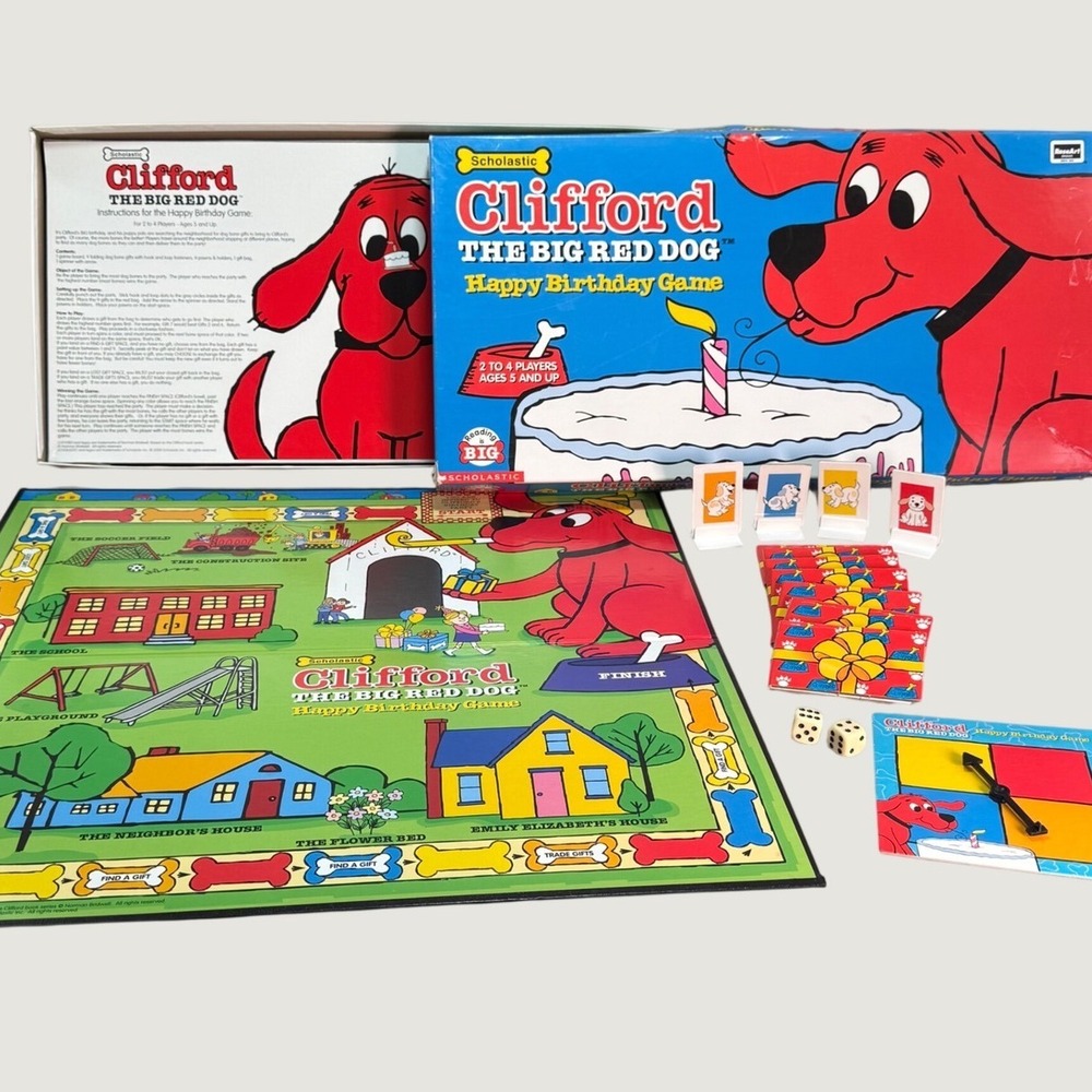 Clifford The Big Red Dog Happy Birthday Game Vintage Y2K Roseart Complete